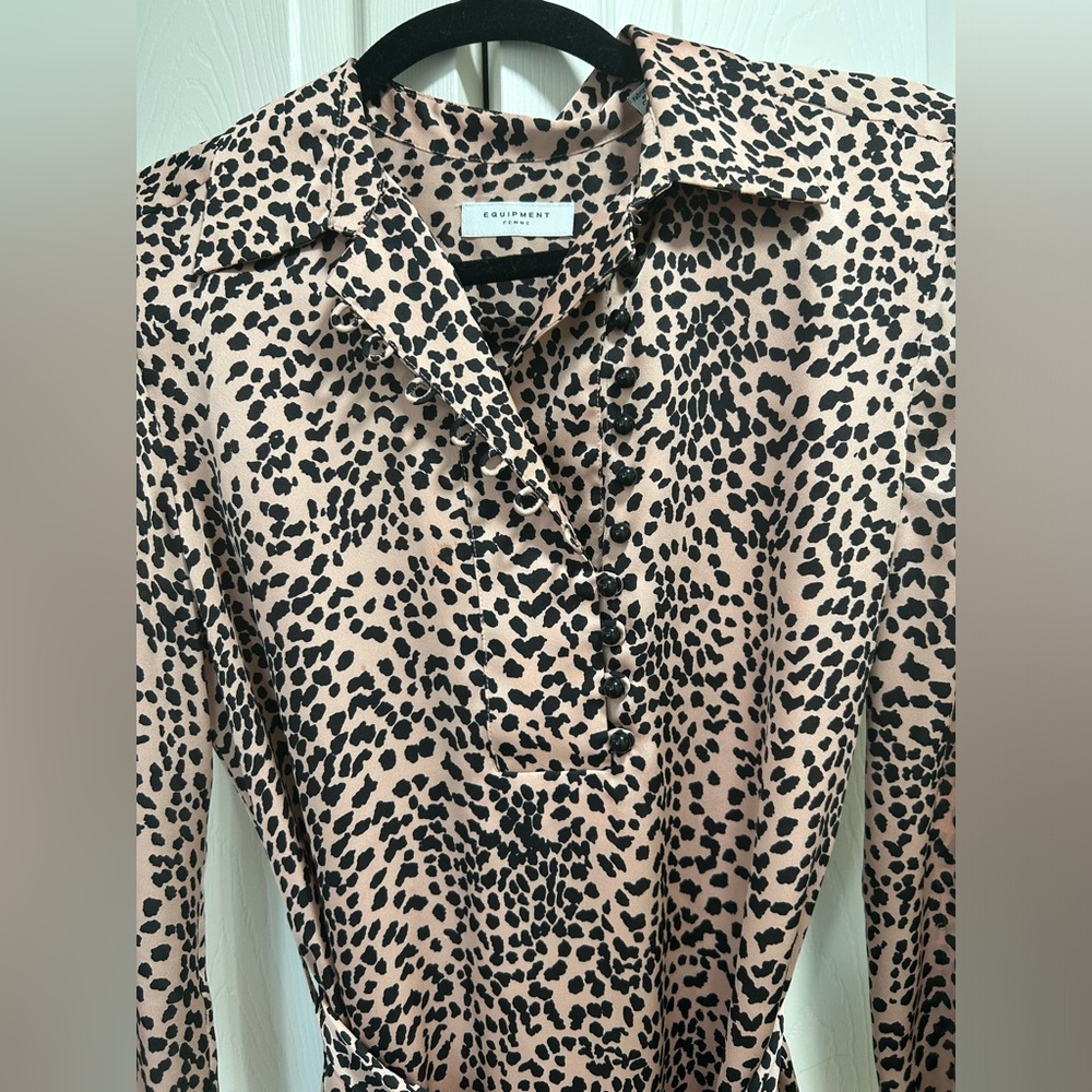 Equipment Animal Print Shirt Dress